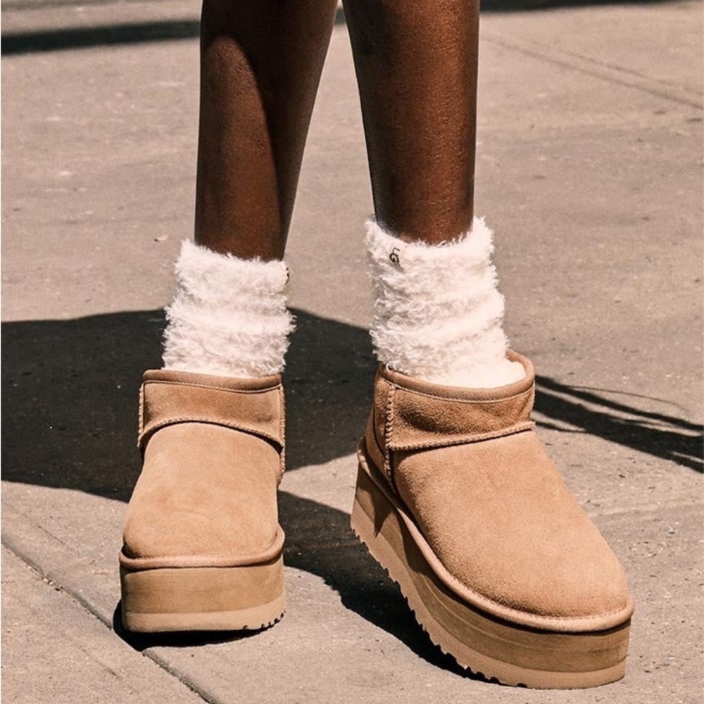 Women’s Ultra Mini Uggs chestnut wedge